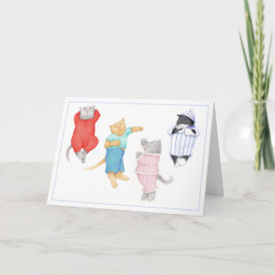 CARTÃO 4 GATOS NO PAJAMAS