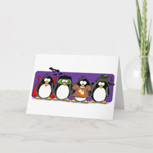 Cartão 4 Halloween Penguins