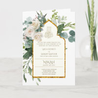 4 Páginas NIKAH WALIMA Convidar Rosas Brancas Wed