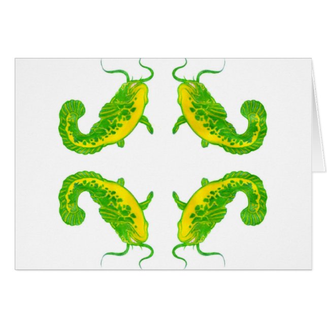 Cartão 4 Peixes Sortudos (Frente Horizontal)