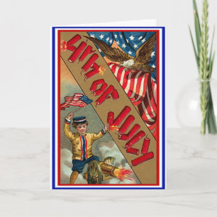 Cartão 4th of July - Vintage Art