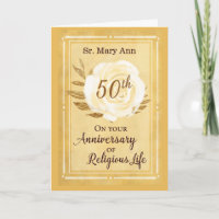 50º Aniversário da Vida Religiosa Nun White Rose