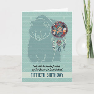 Cartão 50º Aniversário do Urso Nativo Americano