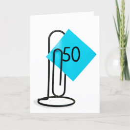 Cartão 50º Aniversário em um Clipe de Papel