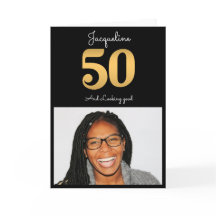 50º aniversário Foto Dourada Moderna