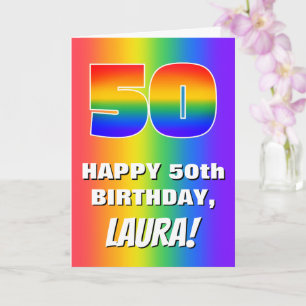 Cartão 50º aniversário: Padrão Divertido e Colorido do Ar