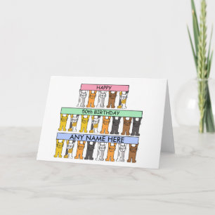 Cartão 50º aniversário para personalizar com qualquer nom