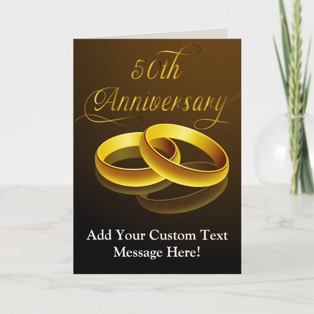 Cartão 50º Aniversário | Rascunho Dourado (Frente)