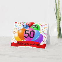 50º Feliz Aniversário Espanhol de Aniversário
