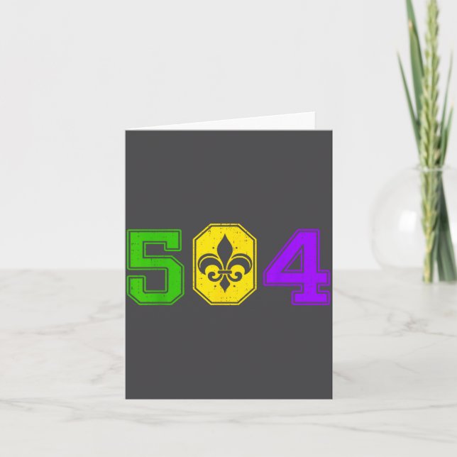 Cartão 504 Mardi Gras New Orleans Louisiana Carnival Men  (Frente)