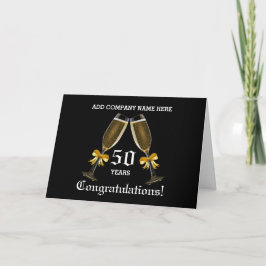 Cartão 50.º aniversário da Empresa - Óculos de Champanhe