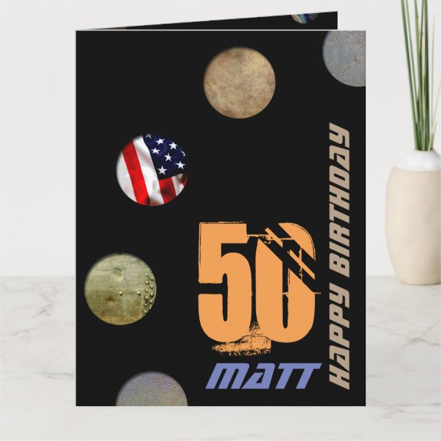 Cartão 50.º aniversário Personalizado com 15 fotos Frente (Frente)