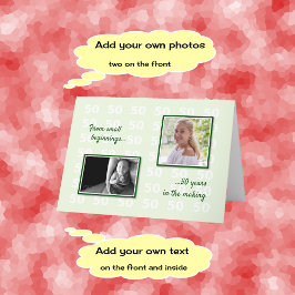 Cartão 50 anos suas fotos e texto