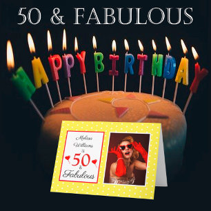 Cartão 50 e Fabuloso Aniversário de 50 anos Foto Pontos A
