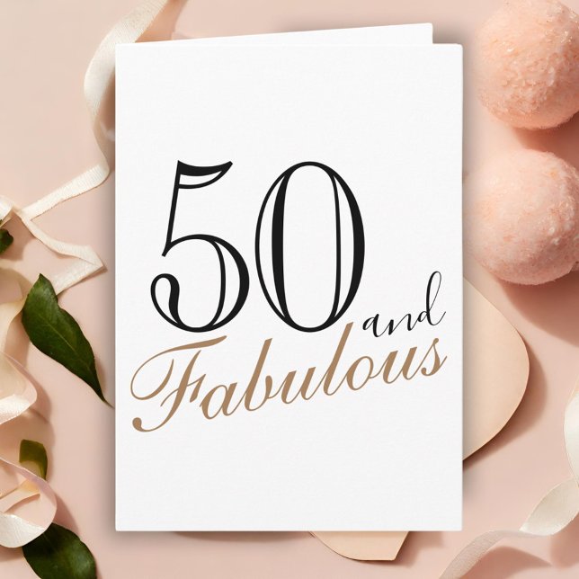 Cartão 50 e Fabuloso Roteiro Moderno Aniversário de 50 an (Criador carregado)