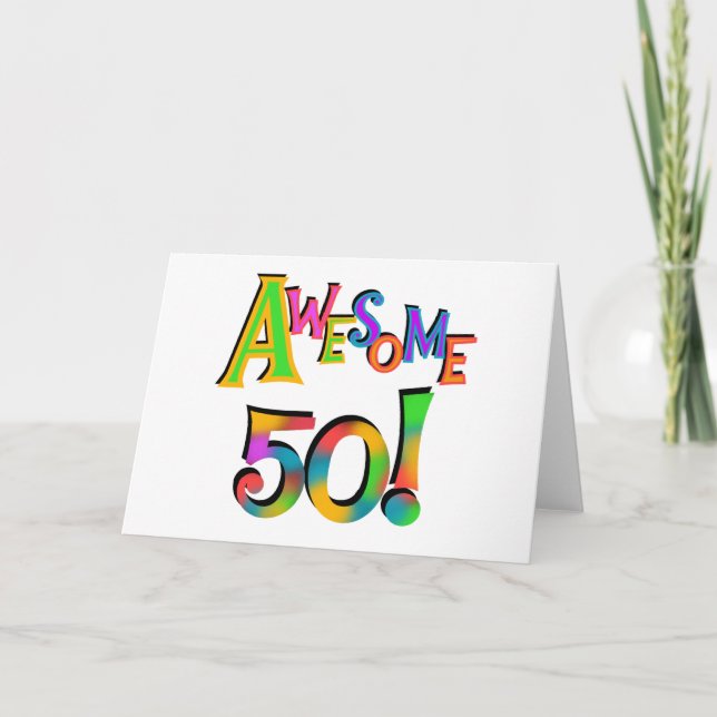 Cartão 50 t-shirt e presentes impressionantes do (Frente)