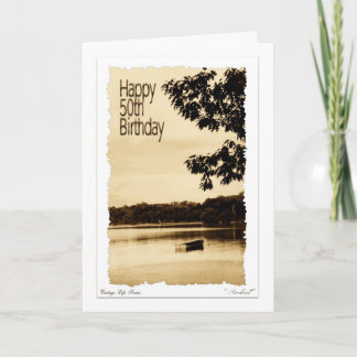 Cartão 50th aniversário feliz - barco a remos