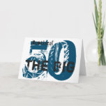 Cartão 50th Aniversário, irmão, azul, preto, branco<br><div class="desc">Texto caracterizando,  preto e azul de um fundo branco,  neste 50th cumprimento do aniversário para um irmão. Meus cumprimentos engraçados da mente.</div>