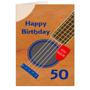 Cartão 50th Birthday Guitar Player Birthday