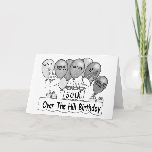 Cartão 50th Sobre o aniversário das colinas (Frente)
