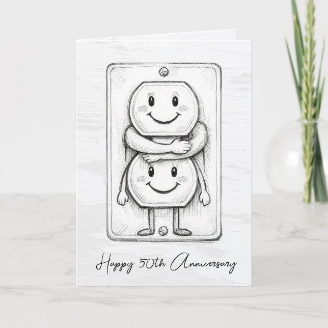 Cartão 50th Wedding Anniversary Electrical Socket  (Frente)