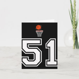 Cartão 51 Número de Estilo de Basquete Vintage White Prem