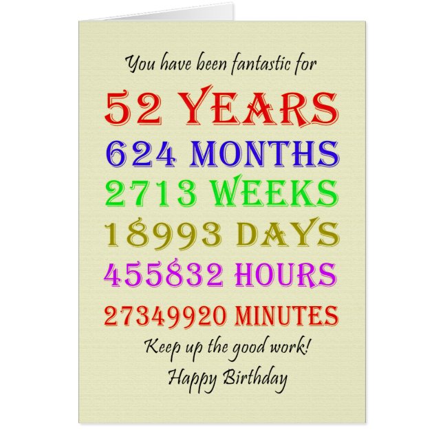 Cartão 52º aniversário (Frente)