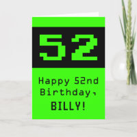 52º Aniversário: Estilo Nerdy / Geeky "52" e nome
