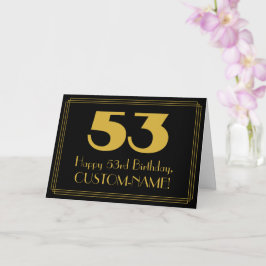 Cartão 53.º aniversário: Art Deco Inspirou "53" & Nome