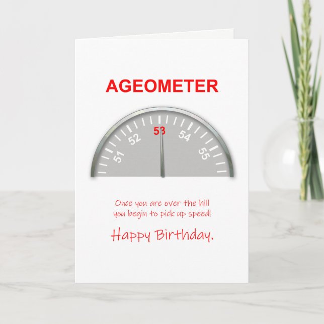 Cartão 53rd Aniversário, leitura de Ageometer (Frente)