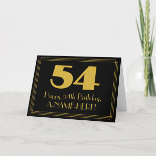 Cartão 54º Aniversário: Visual Inspirado no Art Déco "54"