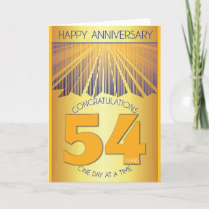 Cartão 54 Anos de Aniversário de Abstinência Golden Ray