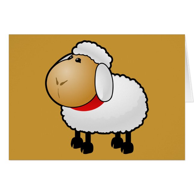 Cartão 54-Cartoon-Cartoon-Sheep-Clipart-Illustration (Frente Horizontal)