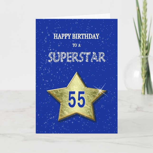 Cartão 55º aniversário para uma Superstar (Frente)