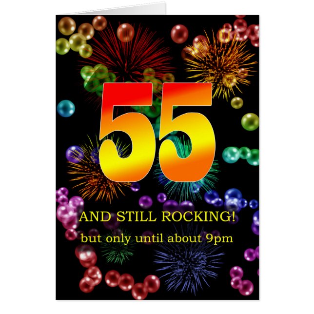 Cartão 55.º aniversário ainda está balançando (Frente)