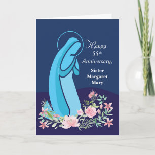 Cartão 55.º aniversário da vida religiosa em freira