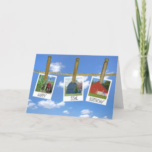 Cartão 55.º Aniversário do Barns e Instantâneos do Trator