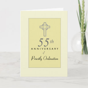 Cartão 55.º aniversário do Padre com Cruzada Emboscada, R