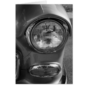Cartão 55 Chevy Headlight Grayscale