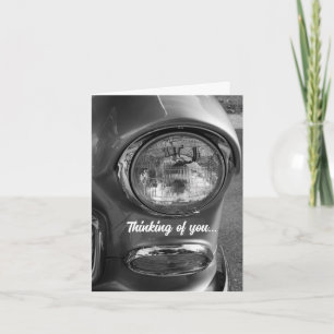 Cartão 55 Chevy Headlight Grayscale Pensamento Da Placa