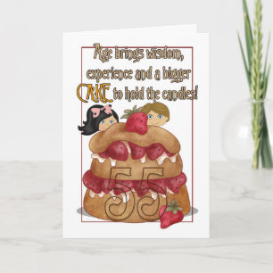 Cartão 55th Birthday Card - Humour - Cake