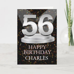 Cartão 56º Aniversário Destaques Adicionar Uma Placa De N