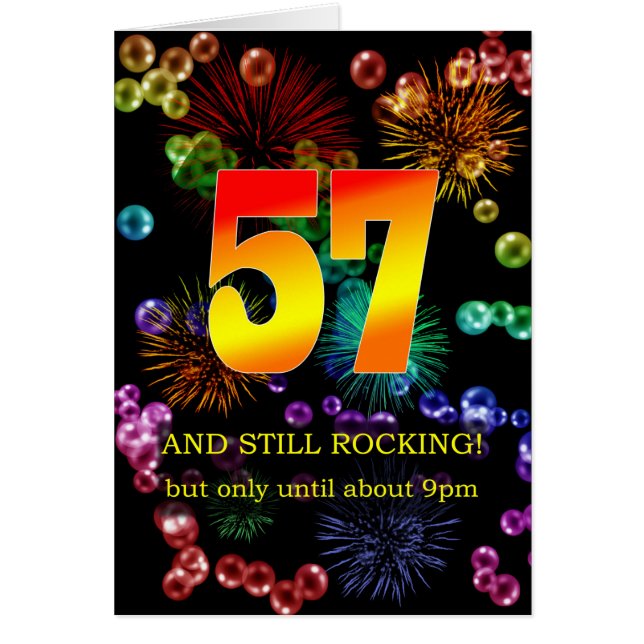 Cartão 57.º aniversário ainda está balançando (Frente)