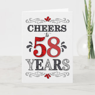 Cartão 58.º Aniversário da Saúde no Padrão Preto Branco V