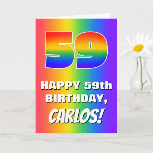 Cartão 59º aniversário: Padrão Divertido e Colorido do Ar