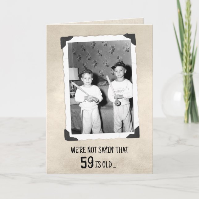Cartão 59th Birthday Humor Young Boys With Baseball Bats  (Frente)