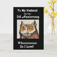 5 Aniversário Do Meu Marido Coruja Engraçado