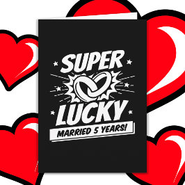 Cartão 5 anos de casamento com Lucky 5