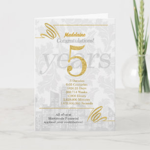 Cartão 5 anos de Elegência Comercial de Aniversário do Fu