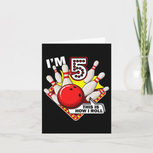 Cartão 5 Birthday Boliche Tema 5 Anos Engraçado Dia B